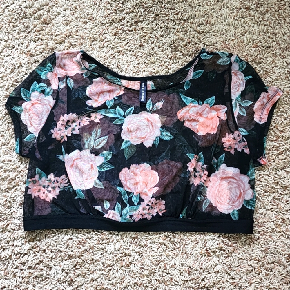 Torrid mesh floral top size 1